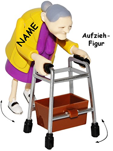 Aufziehfigur – “ lustige OMA / Rentnerin / Großmutter “ – Aufzieh Figur zum Laufen & Wettrennen – lustig witzig – Geldgeschenk – Uroma – Geburtstag 60 / 70 / 80 – Aufziehspielzeug – lustiger Partyartikel – für “ alte Säcke “ – Rollator – Rentenbeginn Rente – Gehgestell – Scherz / Scherzartikel – Pfleger Pflegen – Geburtstagsparty Jahre – siebzigster – Rentner / Rentnerin – Oma´s Rentenkasse / Rente – Geld - 3