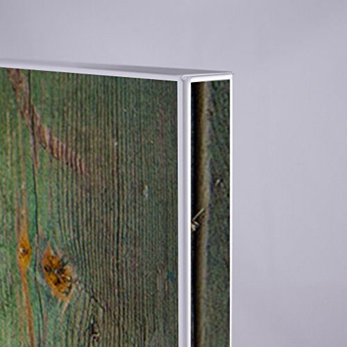 banjado – Pinnwand Magnettafel weiß 78cm x 37cm quer mit Motiv Grünes Holz - 5