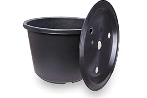 CLGarden ø 45cm 30 Liter PE Springbrunnenbecken rund mit GFK Deckel Becken Set Brunnenbecken klein für Gartenbrunnen Garten Springbrunnen Quellstein