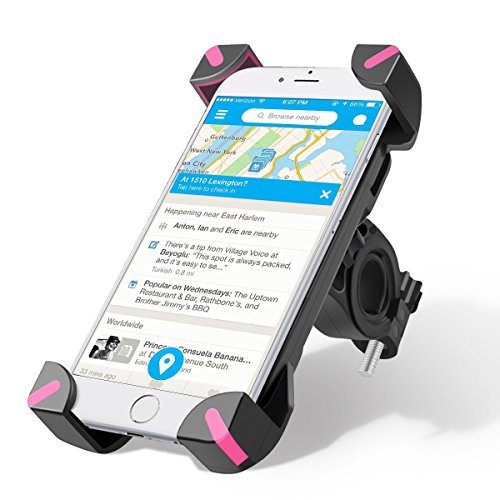 Wrcibo Soporte Bicicleta, Montura Soporte Universal de Bicicleta Ajustable de Teléfono para el Smartphone iPhone GPS (Rosa)