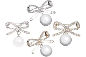 ifundom 4 Pièces Vintage Broches Bowknot Strass Perle Broche Broches Classique Broches Pin Breastpin Décoratif Vêtements Accessoire
