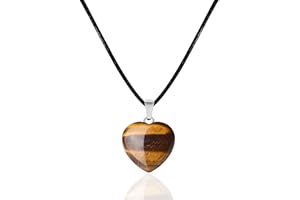 cotigo Colgante Piedra Natural de Corazón - Con Accesorio Acero Inoxidable - Collar Corazón de Mineral y Piedra Preciosa - Collar para mujer de Cristal Curativo – Regalo San Valentín,Cumpleaños
