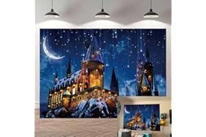 WDA Magic Castle Thème Fond Assistant École Photographie Toile de Fond Halloween Party Décoration Bannière Gâteau Table Fournitures Enfants Portrait Studio Photo Booth Props (2,1 x 1,5 m)