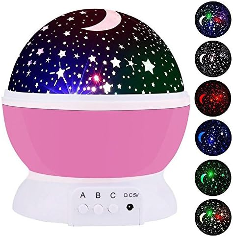 AWAMA Star Night Light Projector Bedtime Lights Wall Light Lamps for Girls Kids (PINK) for Living Room Hallway Bedroom Babyroom Bathroom Corridor