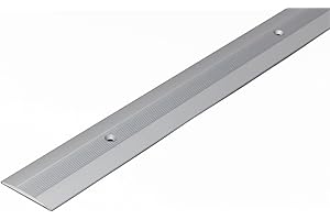 TMW Profiles Aluminium Floor Trim - Silver - 38mm – Grooved Door Threshold – Screw-Fix, 1m Long LPOR (Silver)