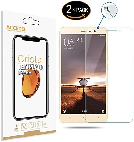 XiaoMi RedMi 4a / 3 / 3S / 3 Pro Tempered glass screen protector - RE3O® 2 x screen Protector tempered glass for XiaoMi RedMi 4a / 3 / 3S / 3 Pro 5,0'' inches, Easy to apply without air bubbles, Elegant round edge 2,5D, Hardness 9H, High transparency