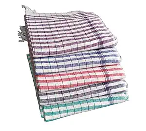 SwadeshiZon Soft Cotton Khadi Towel / Gamcha for Bath Mens , Womens , Boys ,Girls (30x70 inches , Multicolor Check)- Pack of 3