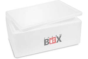‎THERM BOX THERM BOX Styroporbox 36W 59x39x27cm Wand 3cm Volumen 36,2L Isolierbox Thermobox Kühlbox Warmhaltebox Wiederverwendbar