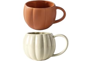 ARSBORUI Tasse de Citrouille, Tasse à Café en Céramique en Forme de Citrouille, Tasse de Citrouille halloween,Mug Automne Pumpkin Mug Mignonne Cadeau pour Halloween,Thanksgiving Et Fournitures Fête (2 Pièces)