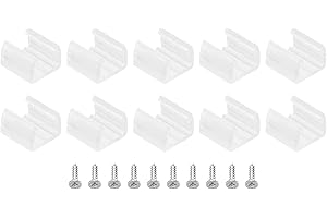PATIKIL Clips Para Tiras de Led, 40 Uds Soportes de Montaje de Abrazaderas de Plástico con Tornillos Para Cables de Luz Neon RGB de 10mm-12mm, Translúcidos