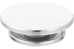 VILLCASE Rueda de escultura de cerámica, rueda de rotación de cerámica, rueda de cerámica de plataforma de escultura de arcilla, mesa de decoración de plato giratorio para pasteles