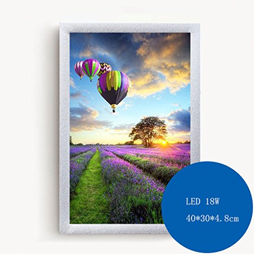 KKY-ENTER Romantic Hot Air Balloon Pattern Fresco Lights Simple Creative Ultra-thin Background Wall Murals Living Room Stairs Bedroom Bedside Wall Lamp Aluminum Alloy Wall Lamp ( Size : 40*30*4.8cm LED 18W )