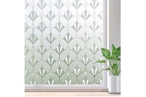 rabbitgoo Privacy Window Film Non Adhesive Frosted Glass Film Anti UV Window Sticker Self Static Cling Decorative Glass Covering for Home Kitchen Living Room, Removable & Reusable, 44.5 x 200 cm