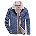 Produktbild Amphia Herren Jeansjacke - Langarm und Velvet ReversjackeHerren Herbst Winter Cashimere Casual Langarm Turn-Down-Kragen-Jeansjacke