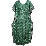 Indiatrendzs Womens Cotton Kaftan Nighty With Draw String In Waist Plus Size