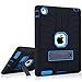 Produktbild SMART LEGEND Tasche für iPad 2/3/4 Hülle 3 in 1 Weiche Silikon Bumper 360 Grad Schutzhülle Full body Premium Case Protective Cover Schale mit Standfunktion Etui - Schwarz und Blau