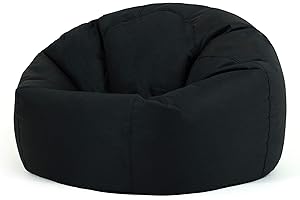 Bean Bag Bazaar Kingston Gaming Beanbag, Black, Water Resistant Fabric, Large Bean Bag for Indoor and Outdoor Use with Filling Included, Floor Chair, Gaming, Bedroom, Living Room, Garden