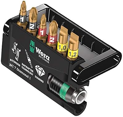 Wera Bit-Set 7teilig Bit-Check 7 Diamond 1 05057416001 Kreuzschlitz Pozidriv, Kreuzschlitz Phillips