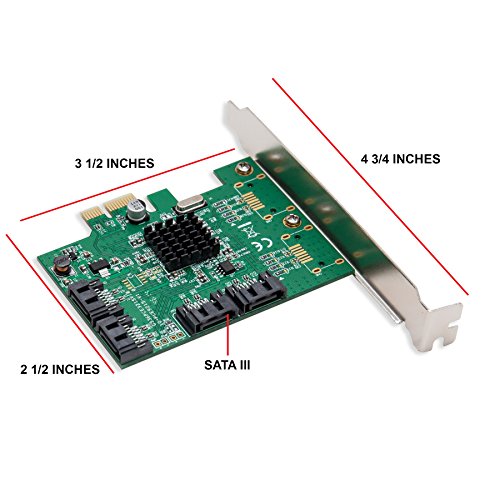 Syba  SI-PEX40064  4 Port SATA III PCI-e 2 0 x1 Tarjeta  Verde