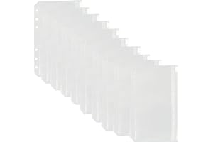 AMZFUK A6 Binder Taschen 10 Stück Durchsichtige Pvc 6-Loch Bindertaschen Reißverschluss Ordner Wasserdicht Geld Budget Umschläge Für Notebook-Planer Einlegeseiten Budgetplaner Bargeld Aufbewahrung.