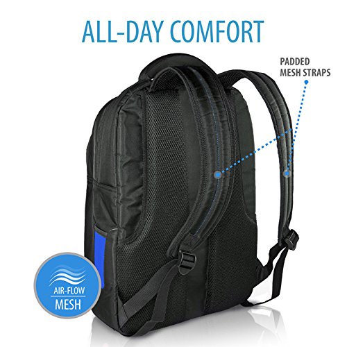 V7 CBD2-BLU-9E Edge Backpack Notebook Rucksack für Notebook / Laptop bis 43,9 cm (17,3 Zoll) schwarz blau - 5