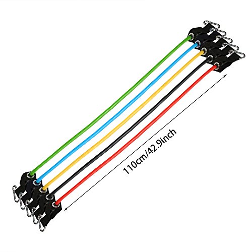 Ancheer Premium Fitness Widerstandsband, Resistance Bands Set 11tlg, Widerstandsbänder aus Latex+Griffe, Hochleistung Elastische Fitness-Übung Ausdehnungs-Röhren Fitnessbänder – Geeignet für Männer & Frauen – Beste Hochfestigkeit Latex Schlauchband Perfekt für Yoga Pilates Fitness Krafttraining - 3