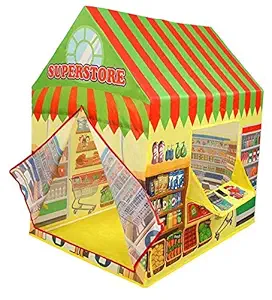 JMV superstore Market Theme Jumbo Size,Light Weight,Water and fire Proof Foldable Pipe Tent House for Kids(Multi Color)