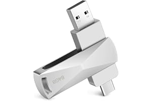 FINEWISH Memoria USB 64GB, Pen Drive USB C 2 en 1 OTG Dual Flash Drive Metal Memory Stick para PC, Tabletas, Macbook, Estéreo de Automóvil, Smartphones (Plata)