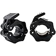 Tioamy Barbell Clamps Dumbbell Spinlock Collars Clips for Standard Weight Lifting Dumbbell Barbell Bar Quick Release Lock Professional Buckle 1 Pair 25 mm