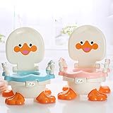 Feven 3-in-1 Töpfchen / Reisetoilette für Jungen, Mädchen in Entendesign, umwandelbar von Töpfchen zu Schemel, abnehmbare Teile, transportabel, leicht zu reinigen, praktisch für Eltern und Kleinkinder