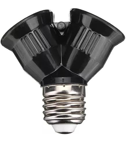 Adaptateur E27 3 Prises Eglo - Noir, Transforme Une Douille Simple En Source Lumineuse Triple - 2