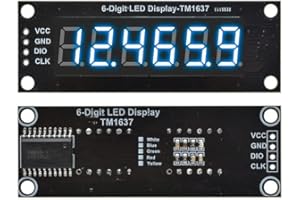 CIZIHUU 1 STÜCKE 0.36 inch LED Digitalanzeige Röhre Dezimalband 7 Segmente TM1637 Modul,6-Digit Blue