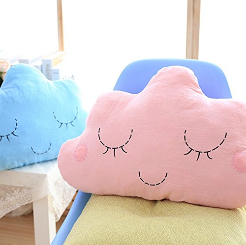 VClife® Baumwolle Kissen Sofa Wohnzimmer Dekoartikel Kinder Baby Spielzeug Schlafzimmer Bett Dekokissen Wolke Zierkissen Stuhl Rückkissen Geschenk 30*50cm Rosa - 5