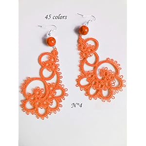 Schiffchenspitze Ohrringe | viele Farben zur Auswahl | Ohrringe farbige beiläufige