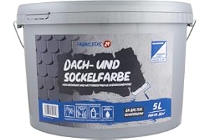 Farbklecks24 Dach und Sockelfarbe 5L ca. RAL 7015 Schiefergrau Dispersionsfarbe, Dachfarbe