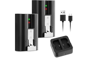 VOLIVEETA 2 Pack Ring Doorbell Battery Replacement, Ring Quick Release Battery Pack, Rechargeable Battery for Ring Doorbell 2/3/4 with Charger Station, 3.65V 6040mAh Ring Stick Up Camera Battery (Black)