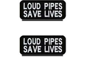 ZCKETO 2 Stück Laute Pfeifen retten Leben "Loud Pipes Save Lives" Fun Biker Patch mit Klett,Taktische Lustig Emblem für Rucksack Mütze Jacke Weste Tasche Beutel Hundegeschirr -10.2x4.3cm