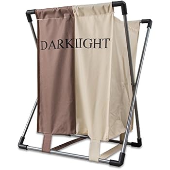 Intirilife Wäschekorb in Creme BRAUN - Wäschebehälter mit 2 Fächern und