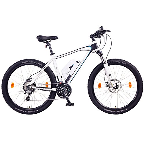 NCM Prague+ 27,5″ Zoll E-MTB,Mountainbike E-Bike, 36V 250W Bafang Motor, 36V 14Ah designer Rahmen Akku mit Panasonic Zellen, hydraulische Tektro Auriga Scheibenbremsen, 24 Gang Shimano Acera Gangschaltung, matt weiß,schwarz - 2