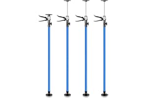 Eikuavons Deckenstütze, Einhandstütze, Montagestütze, 4er-Set professionelles Stuitzstange, Teleskopbereich: 115 cm bis 290 cm, Tragkraft 50 kg, blau (Geeignet für Wagenheber, Wände, Schränke usw)