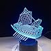 Produktbild Hnfslz Altes Segelboot 3D Nachtlicht Led 7 Farbwechsel Usb Bluetooth Stereo Lampe Wohnzimmer Lichter Energie Lampe
