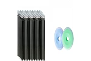 MROOFUL 50 ricariche per penne gel cancellabili, 0,5 mm, inchiostro blu, nero, rosso, ufficio, scuola, cancellabile, manico lavabile (nero)