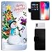 Produktbild i-Tronixs WIKO Sunny 3 Mini Weihnachten GELDBEUTELTASCHE (4") UNIVERSAL TELEFONABDECKUNGWEIHNACHTS-Grandpa-Buch-TASCHEFall mit Kartensteckplätzen Christmas SEAZON Snowflakes Snowman