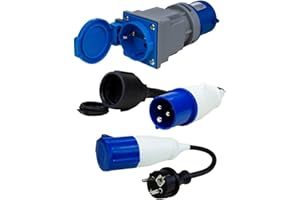 PAYMALI CEE Adapter 3er Set Stromadapter Stecker Schuko Steckdose CEE