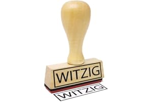 ‎STEMPLINO Stemplino® Textstempel - Witzig - 50mm x 15mm Holzstempel mit Text Bürostempel Firmenstempel Stempel Büro Text Stempel