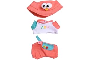 MINGSOLDIER Ropa y Accesorios para Muñecas Labubu de 17 cm - Conjunto Rosa con Sombrero, Mameluco y Camiseta - Solo Ropa, Sin Muñeca