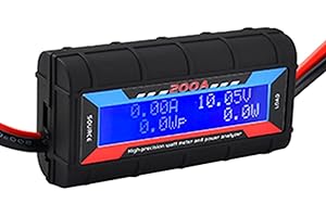 GERUI 200A High Precision Aircraft Model Power Analyzer, Wattmeter Detector, LCD Digital Battery Fuse System Battery Consumption Monitor, Model Checker UAV Accessories!