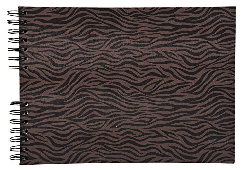 Exacompta 16006E Zebra Album Photos à Spirales 50 Pages Carton/Papier Motif Tigré Marron/Noir 32 x 22 x 2,8 cm