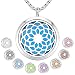 Produktbild Jack and Rose Aromatherapie Ätherisch Öl Diffusor Halskette Duftstofflocket Aroma Anhänger Blumen Design Medaillon Locket Schmuck Edelstahl Damen Kette mit 8 farbig Filzkreisen Geschenk Box