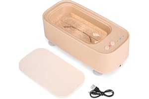 UENNM Mini Nettoyeur à Ultrasons 300ML, 45KHz Machine de Nettoyage à Ultrasons Professionnel, avec 3 Modes de Nettoyage,Fonction Tactile, Bac Ultrasons en Acier Inoxydable pour Bijoux, Bague, Lunettes(Pink)